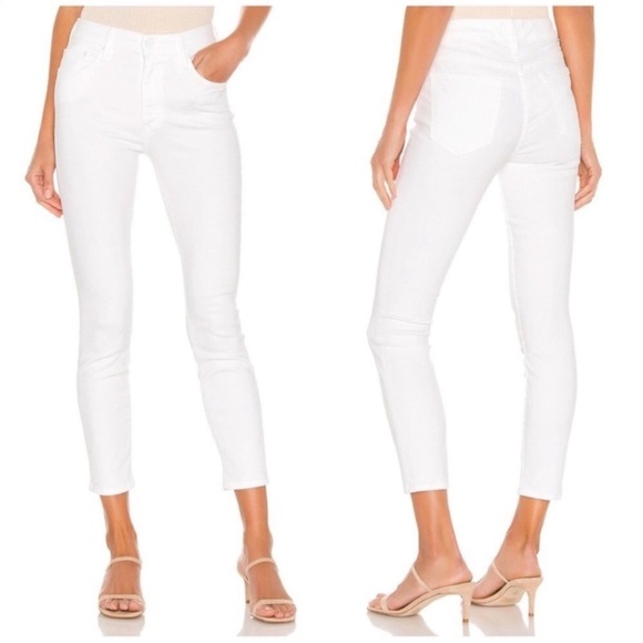 MOTHER Denim - MOTHER Denim The High Waisted Looker White Skinny Jeans Whipping The Cream Sz 27